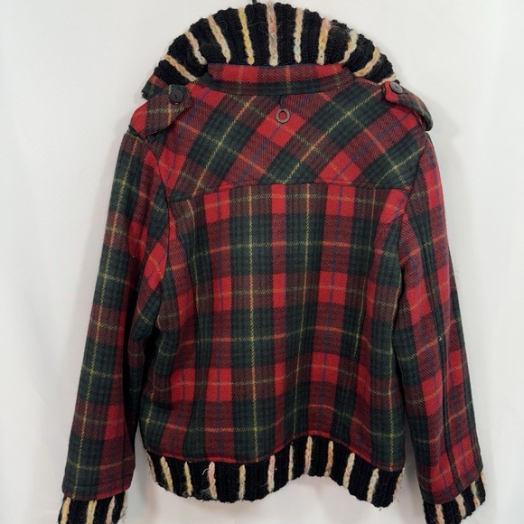 Parsley & Sage Wool Plaid Embroidered Hooded Jacket Boho Large - Picture 7 of 10